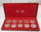 1969 Tunisia 10 Piece Dinar Set Franklin Mint. 925 Silver Coins