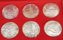 1969 Tunisia 10 Piece Dinar Set Franklin Mint. 925 Silver Coins
