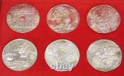 1969 Tunisia 10 Piece Dinar Set Franklin Mint. 925 Silver Coins