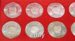 1969 Tunisia 10 Piece Dinar Set Franklin Mint. 925 Silver Coins