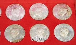 1969 Tunisia 10 Piece Dinar Set Franklin Mint. 925 Silver Coins