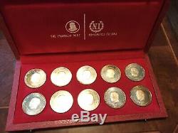 1969 Tunisia Silver 10 Dinar Coins Set, Tunisienne, Franklin Mint With COA