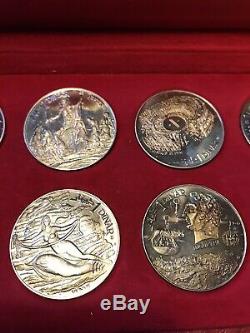 1969 Tunisia Silver 10 Dinar Coins Set, Tunisienne, Franklin Mint With COA