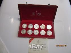 1969 Tunisia Tunisienne Franklin Mint 10-Coin Proof Silver Set