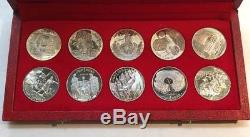 1969 Tunisia Tunisienne Franklin Mint 10-Coin Proof Silver Set 1969