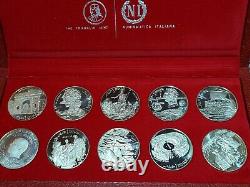 1969 Tunisia Tunisienne Franklin Mint 10-Coin Proof Silver Set Box & COA