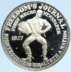1969 US USA Franklin Mint Abolitionist JOHN RUSSWORM Proof Silver Medal i113014