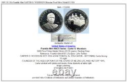 1969 US USA Franklin Mint CARTER G. WOODSON Historian Proof Silver Medal i113016