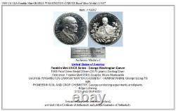 1969 US USA Franklin Mint GEORGE WASHINGTON CARVER Proof Silver Medal i113007