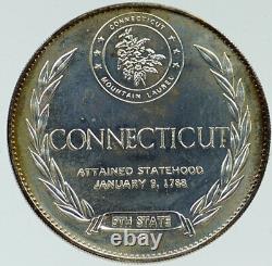 1969 US USA STATES OF THE UNION Connecticutt FM Old Proof Silver Medal i116924