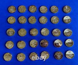 1970 24k Gold over Sterling Proof Coins Franklin Mint HISTORY OF PHARMACY 30/36