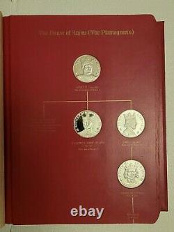 1970-74 Franklin Mint Kings and Queens of England 43 Sterling Silver Medals Set