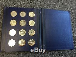 1970 America in Space First Edition 24 Medal Sterling Silver Set Franklin Mint