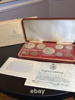 1970 Bahamas Proof Set 9 Coins 2.87oz ASW Silver Franklin Mint