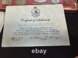 1970 Bahamas Proof Set 9 Coins 2.87oz ASW Silver Franklin Mint