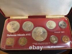 1970 Bahamas Proof Set 9 Coins 2.87oz ASW Silver Franklin Mint