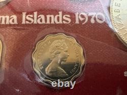 1970 Bahamas Proof Set 9 Coins 2.87oz ASW Silver Franklin Mint