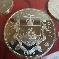 1970 Bahamas Proof Set 9 Coins 2.87oz ASW Silver Franklin Mint