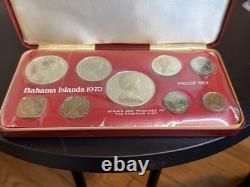 1970 Bahamas Proof Set 9 Coins 2.87oz ASW Silver Franklin Mint