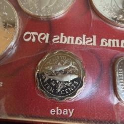 1970 Bahamas Proof Set 9 Coins 2.87oz ASW Silver Franklin Mint