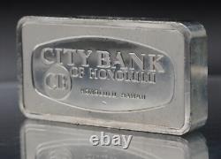 1970 City Bank of Honolulu Hawaii CB Franklin Mint 2oz 925 Silver bar C5099