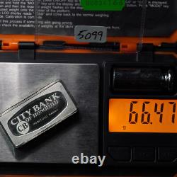 1970 City Bank of Honolulu Hawaii CB Franklin Mint 2oz 925 Silver bar C5099