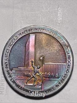 1970-FM United Nations 25Th Anniv. 925 (6oz) Metal Rainbow Toner Exceptional