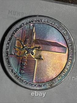 1970-FM United Nations 25Th Anniv. 925 (6oz) Metal Rainbow Toner Exceptional