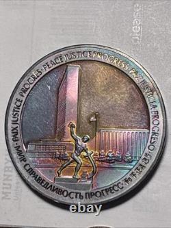 1970-FM United Nations 25Th Anniv. 925 (6oz) Metal Rainbow Toner Exceptional