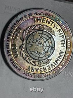 1970-FM United Nations 25Th Anniv. 925 (6oz) Metal Rainbow Toner Exceptional