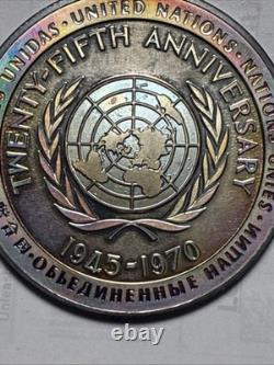 1970-FM United Nations 25Th Anniv. 925 (6oz) Metal Rainbow Toner Exceptional