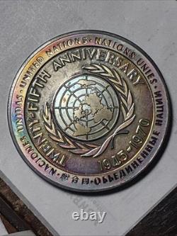 1970-FM United Nations 25Th Anniv. 925 (6oz) Metal Rainbow Toner Exceptional