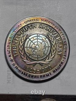1970-FM United Nations 25Th Anniv. 925 (6oz) Metal Rainbow Toner Exceptional