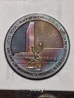 1970-FM United Nations 25Th Anniv. 925 (6oz) Metal Rainbow Toner Exceptional