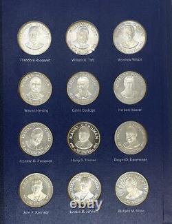 1970 FRANKLIN MINT Presidential Profiles 36 STERLING SILVER MEDALS