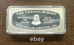 1970 Franklin Mint 1000 Grain Sterling Bar Bankmarked 1st Bank of Kansas