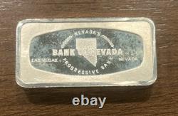 1970 Franklin Mint 1000 Grain Sterling Bar Bankmarked Bank of Nevada