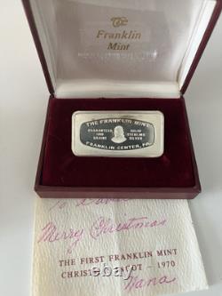 1970 Franklin Mint 1st Annual Christmas Ingot Silver
