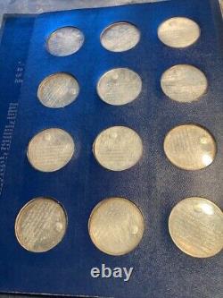 1970 Franklin Mint AMERICA IN SPACE 24pc. 925 Sterling Silver Proof Set 1st Ed