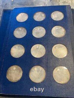 1970 Franklin Mint AMERICA IN SPACE 24pc. 925 Sterling Silver Proof Set 1st Ed