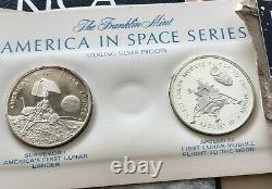 1970 Franklin Mint America In Space First Edition 24 Sterling Proof Set Sealed