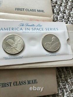 1970 Franklin Mint America In Space First Edition 24 Sterling Proof Set Sealed