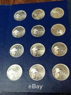 1970 Franklin Mint Book of 36 Presidential Commemorative Silver Medals Papers