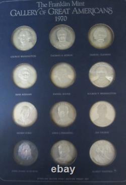 1970 Franklin Mint Gallery of Great Americans 24pc. Sterling Silver Proof Medals