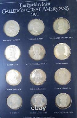 1970 Franklin Mint Gallery of Great Americans 24pc. Sterling Silver Proof Medals