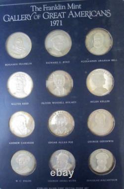 1970 Franklin Mint Gallery of Great Americans 24pc. Sterling Silver Proof Medals