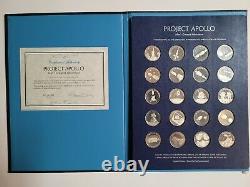 1970 Franklin Mint Project Apollo 20 Sterling Silver Medals 32 MM