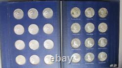 1970 Franklin Mint Solid. 925 Sterling Silver 38pc. Presidential Proof Medal Set