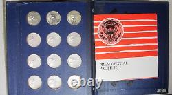 1970 Franklin Mint Solid. 925 Sterling Silver 38pc. Presidential Proof Medal Set