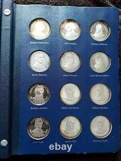 1970 Franklin Mint Treasury Of Presidential Commemorative Silver Medals